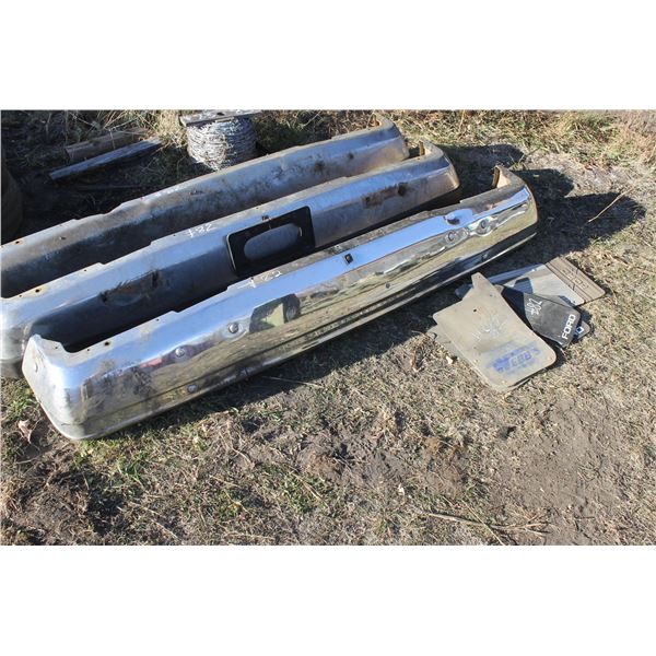 3x Chrome Bumpers; Mud Flaps