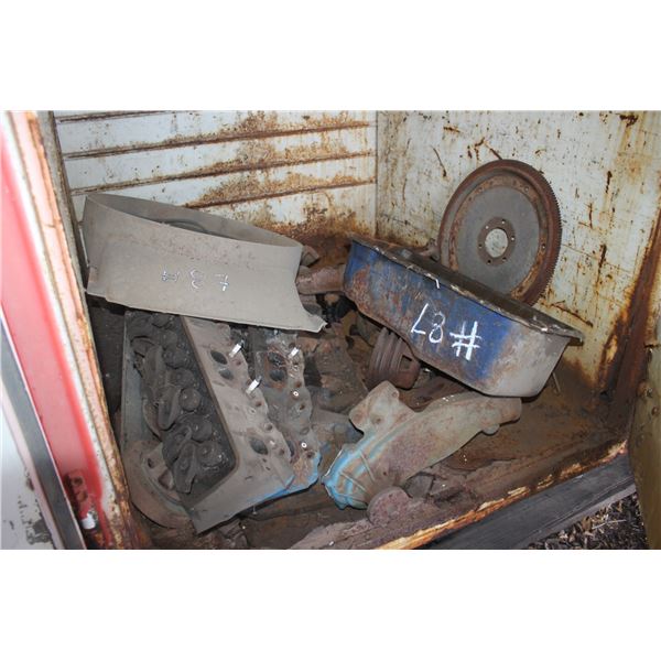 Various Engine Blocks; Intakes; Heads situated in van