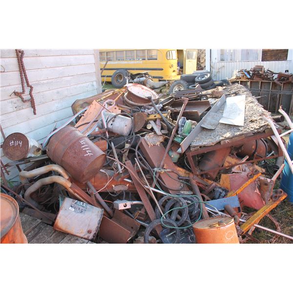 Large Quantity Metal Plate; Beam; Pipe; Tubing; C-channel; Flat Iron; Plate and contents in pile