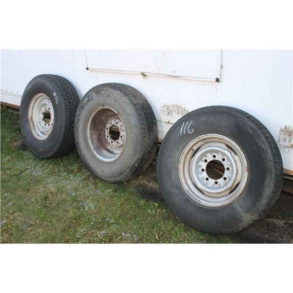 3x 8 Bolt Truck Tire & Rims