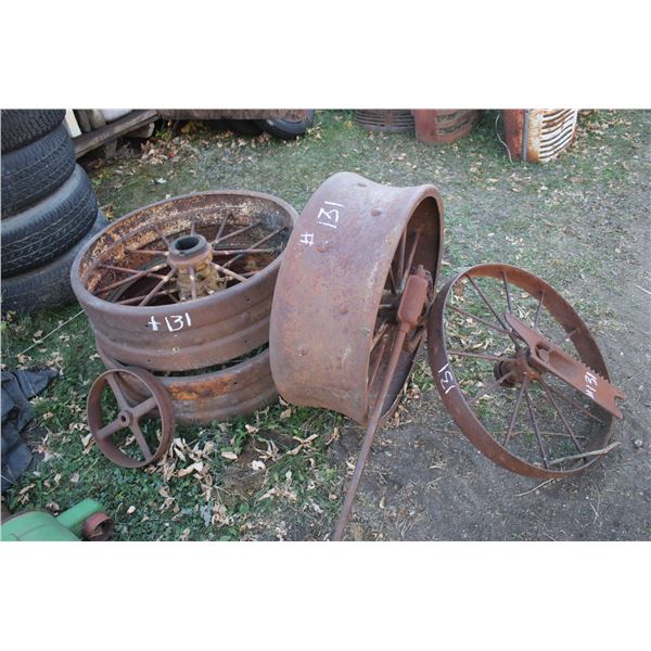 Antique Metal Rims -- 5 steel wheels