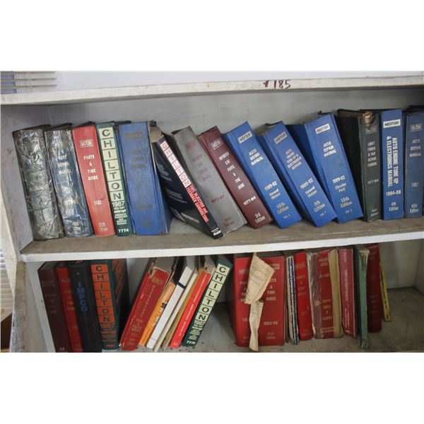 Various  Parts Books & Repair Manuals c/w cupboards