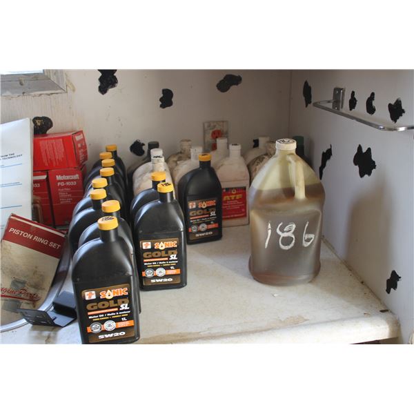 Quantity of  Engine Synthetic 5-10 Oil; ATF; Brake Fluid