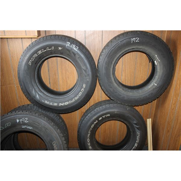 Pirelli Tires 215/85/16; Good Year Tires 265/75/16 & 275/70/18