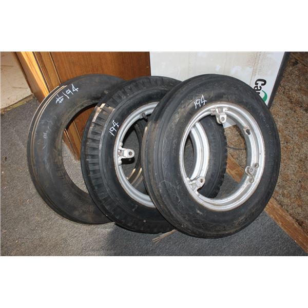 1x 400x15 Tire; 2x 500x15 Tire w/ Rim