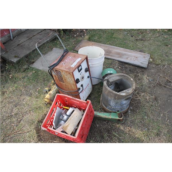 Vulcan Battery Charger; Starter; Lug Nuts; JD Hitch and large piston