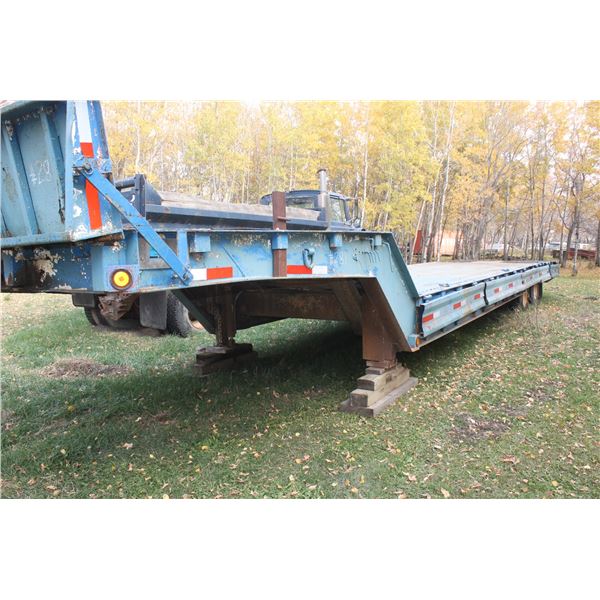 Muvall Machinery Trailer - 8' Wide W/ 1' Flip Down Side Extentions; 36' + 6' Hyd Dove Tail; Hyd Winc
