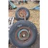 Image 1 : Front Axle W/ 8 Bolt; 7.50x17 Tires; Antique 1920's Diff W/ Wooden Spook Wheels