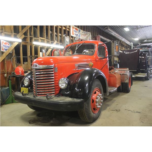 RESTORED 1948 IH S/A C/W 5th wheel, Running, Red and Black, Sharp, S/N 93496, M/N HFA-213677