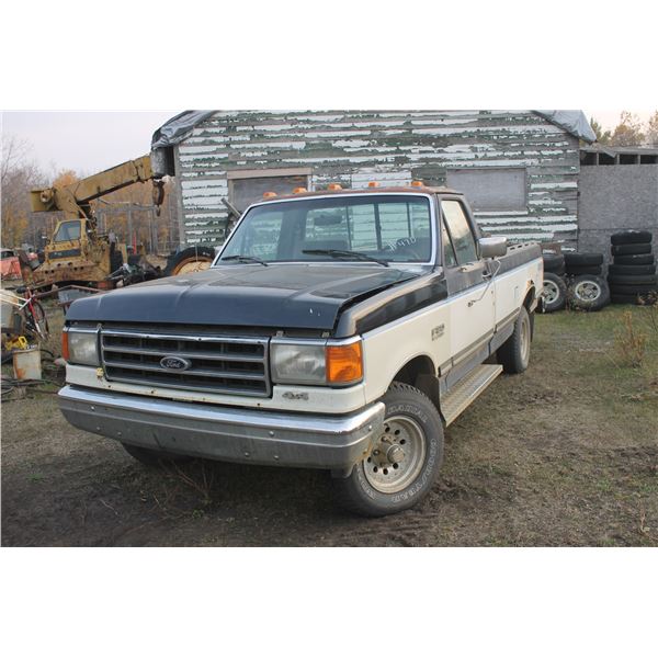 1991 Ford F150 XLT Lariat 4x4 s/n 2FTEF14H6MCA49986 186,000km; 5.8EFI Engine; 8' Box; Twin Gas Tanks