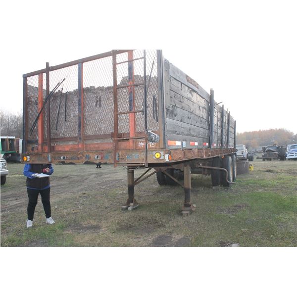 1987 Brentwood 5th Wheel 28' High Boy Trailer; s/n 2B9021OBTM5987B22 ; Tandem Axle Duals; 11x24.5 Ti