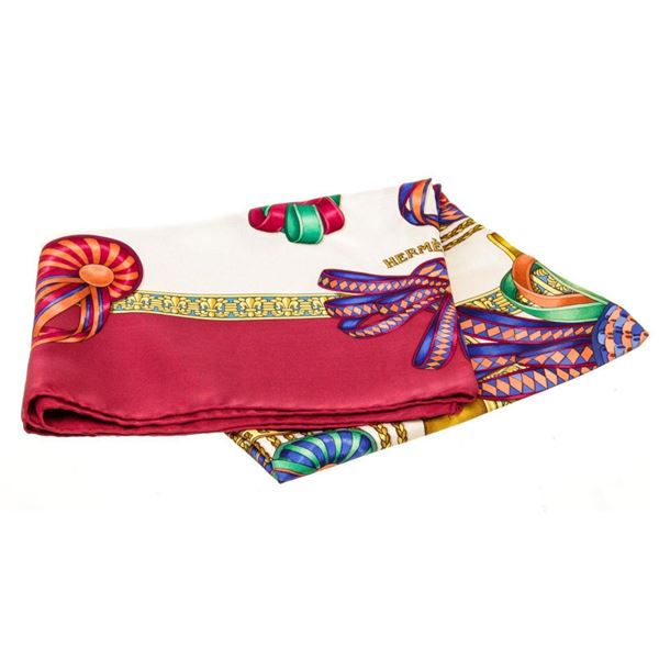 Hermes Multicolor Silk Scarf