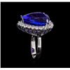 Image 4 : 14KT White Gold GIA Certified 16.98 ctw Tanzanite and Diamond Ring