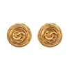 Image 1 : Chanel Gold CC Disc Earrings