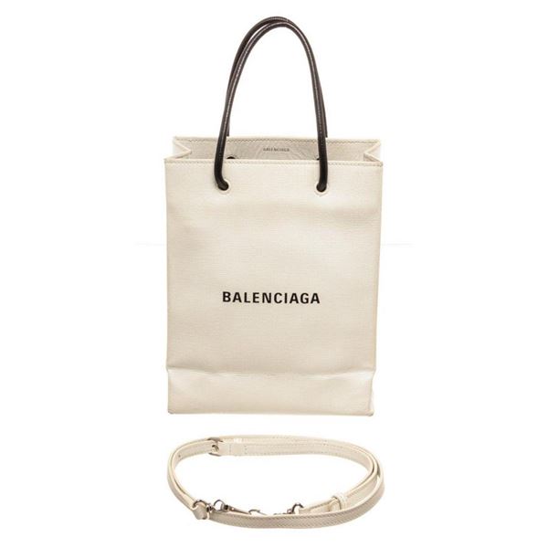 Balenciaga White Teiga Leather Shopping Bag