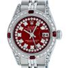 Image 2 : Rolex Ladies Stainless Steel 26MM Red Diamond Lugs 26MM Datejust Wristwatch
