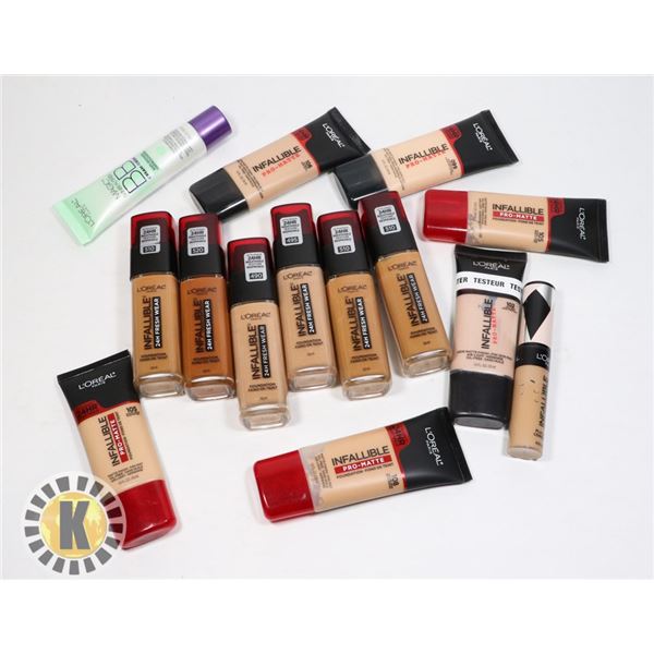 BAG OF ASSORTED L'OREAL MAKE UP PRODUCTS