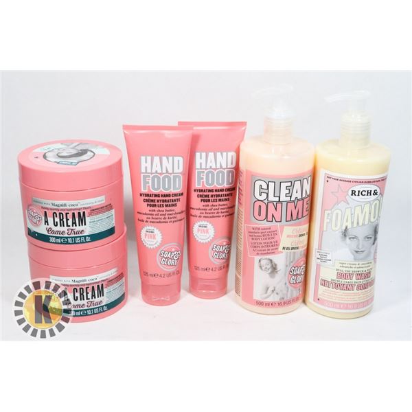 BAG OF ASSORTED SOAP AND GLORY BODY WASH