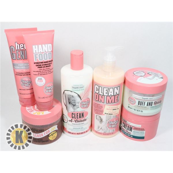 BAG OF ASSORTED SOAP AND GLORY BODY WASH