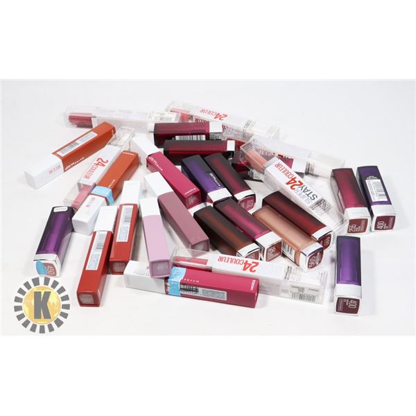 BAG OF ASSORTED MAYBELLINE COSMETIC PRODUCTS