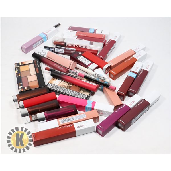 BAG OF ASSORTED MAYBELLINE COSMETIC PRODUCTS