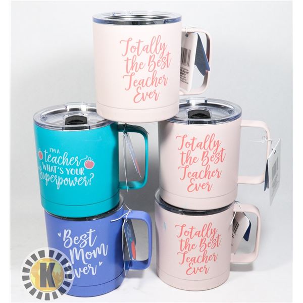 BAG OF NEW ASSORTED DOUBLE WALL MUGS