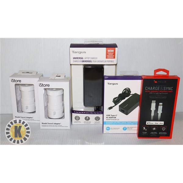 ASSORTED BAG OF NEW ELECTRONIC ACCESSORIES