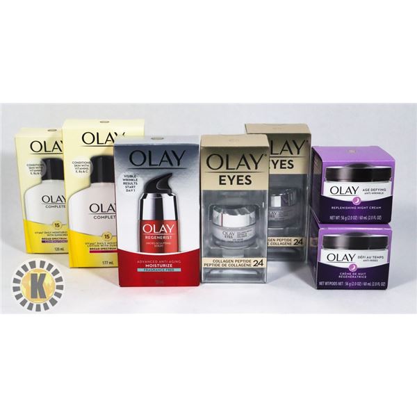 BAG OF ASSORTED SKIN CARE PRODUCTS INCLUDES OLAY