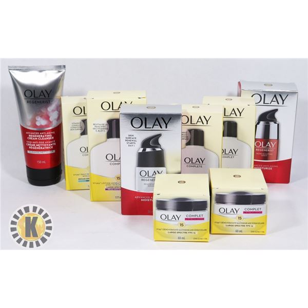 BAG OF ASSORTED SKIN CARE PRODUCTS INCLUDES OLAY