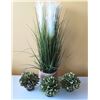 Image 1 : Qty 3 Small Artificial Plants & Japan Ikebana Plant in Rope Pot