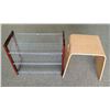 Image 1 : Wood & Metal 3 Tier Shoe Rack & Wood Stool w/ Handles