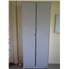 Image 2 : IKEA White Cabinet w/ 6 Inside Shelves & Morliden 2 Door Closure 31"x12"x79"H