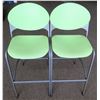 Image 1 : Qty 2 National Cinch Green Plastic Back & Seat Chairs 43"H