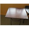 Image 2 : Qty 3 Wooden Folding Tables: 1 Oval & 2 Rectangle 19"x15"x28"H