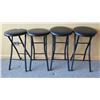 Image 1 : Qty 4 Black Round Folding Stools 12" Diameter x 23"H