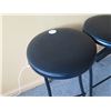 Image 2 : Qty 4 Black Round Folding Stools 12" Diameter x 23"H