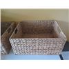 Image 2 : Qty Approx. 6 Woven Straw Basket Containers & Wooden 8 Compartment Box