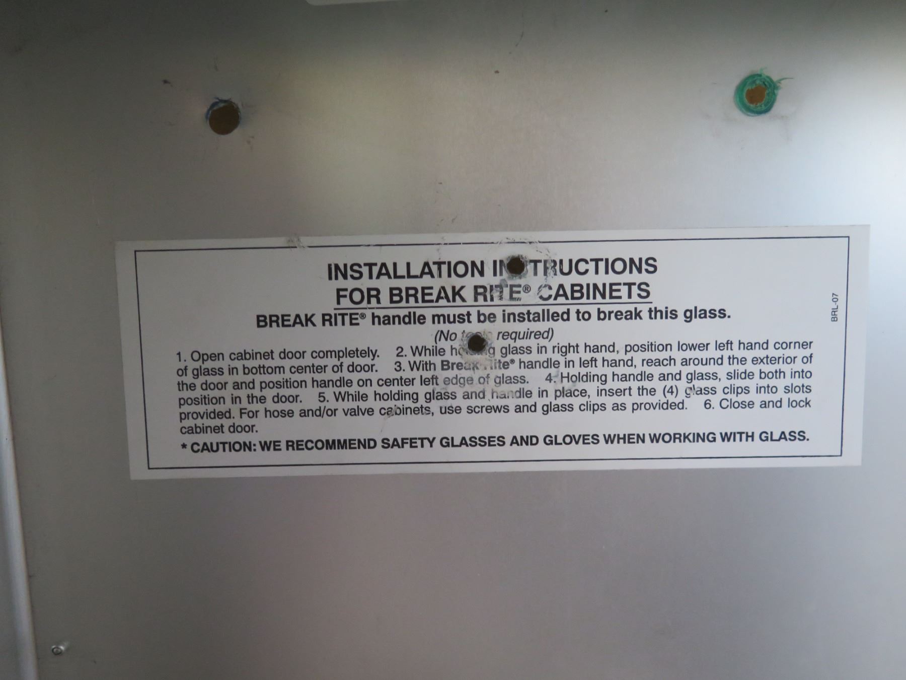 Fire Extinguisher in Locked Break Rite Gray Metal & Glass Wall Mount ...