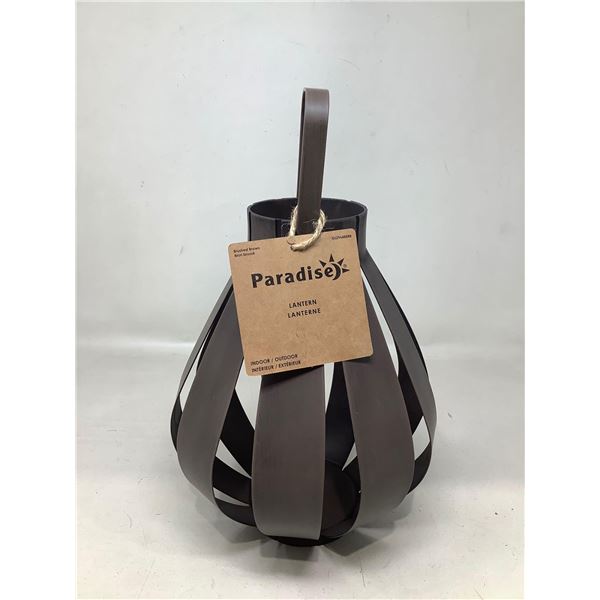 Paradise Indoor / Outdoor Lantern - Brushed Brown