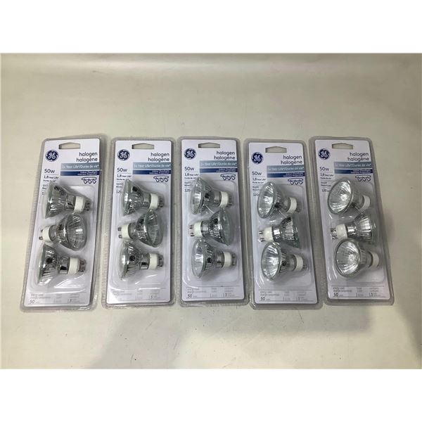 GE Halogen, Indoor 50W Bulbs 5X3pack