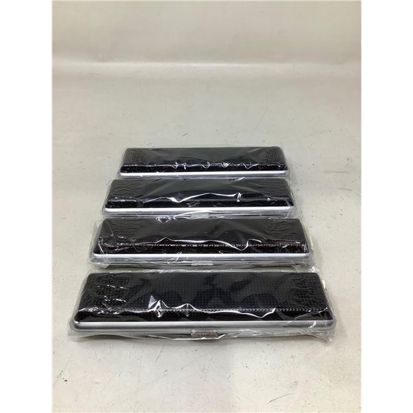 Cigar Case, Black & Silver, Single Button Release X4