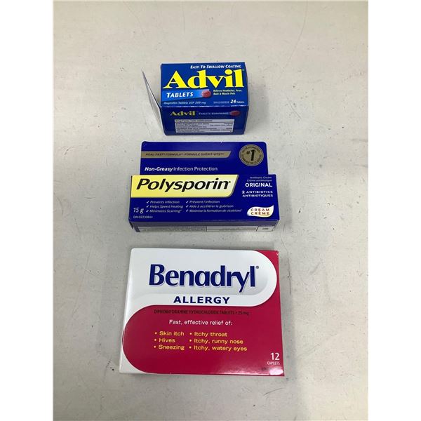 Advil, Polysporin & Benadryl Lot