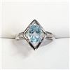 Image 1 : Silver Topaz(1.6ct) Ring (~Size 7)(Ring is resizable for $40) (~weight 3.05g), Suggested Retail Valu