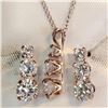 Image 1 : Silver Cubic Zirconia Earring, Pendant, Chain Set, Suggested Retail Value $200