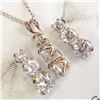 Image 2 : Silver Cubic Zirconia Earring, Pendant, Chain Set, Suggested Retail Value $200