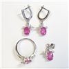 Image 1 : Silver Ruby(6.4ct) Ring, Pendant, Earring Set (~weight 7.96g), Suggested Retail Value $480