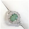 Image 2 : Silver Emerald(1.6ct) Ring (~Size 8)(Ring is resizable for $40) (~weight 3.22g), Suggested Retail Va