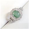 Image 3 : Silver Emerald(1.6ct) Ring (~Size 8)(Ring is resizable for $40) (~weight 3.22g), Suggested Retail Va