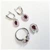 Image 3 : Silver Ruby(2.5ct) Ring, Pendant, Earring Set (~weight 9.03g), Suggested Retail Value $550