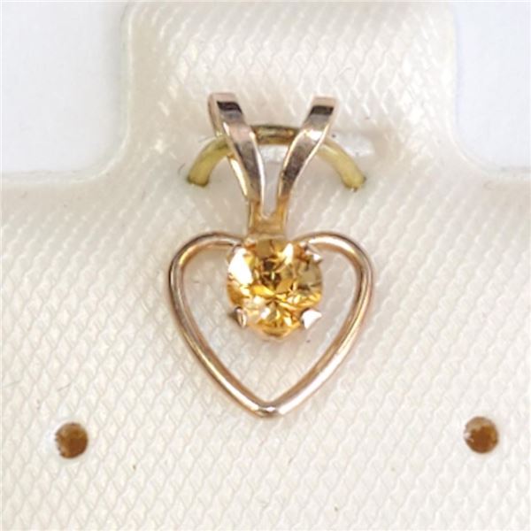 10K Yellow Gold Citrine Pendant, Made in Canada, Suggested Retail Value $40